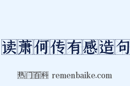 读萧何传有感造句是什么意思的图片